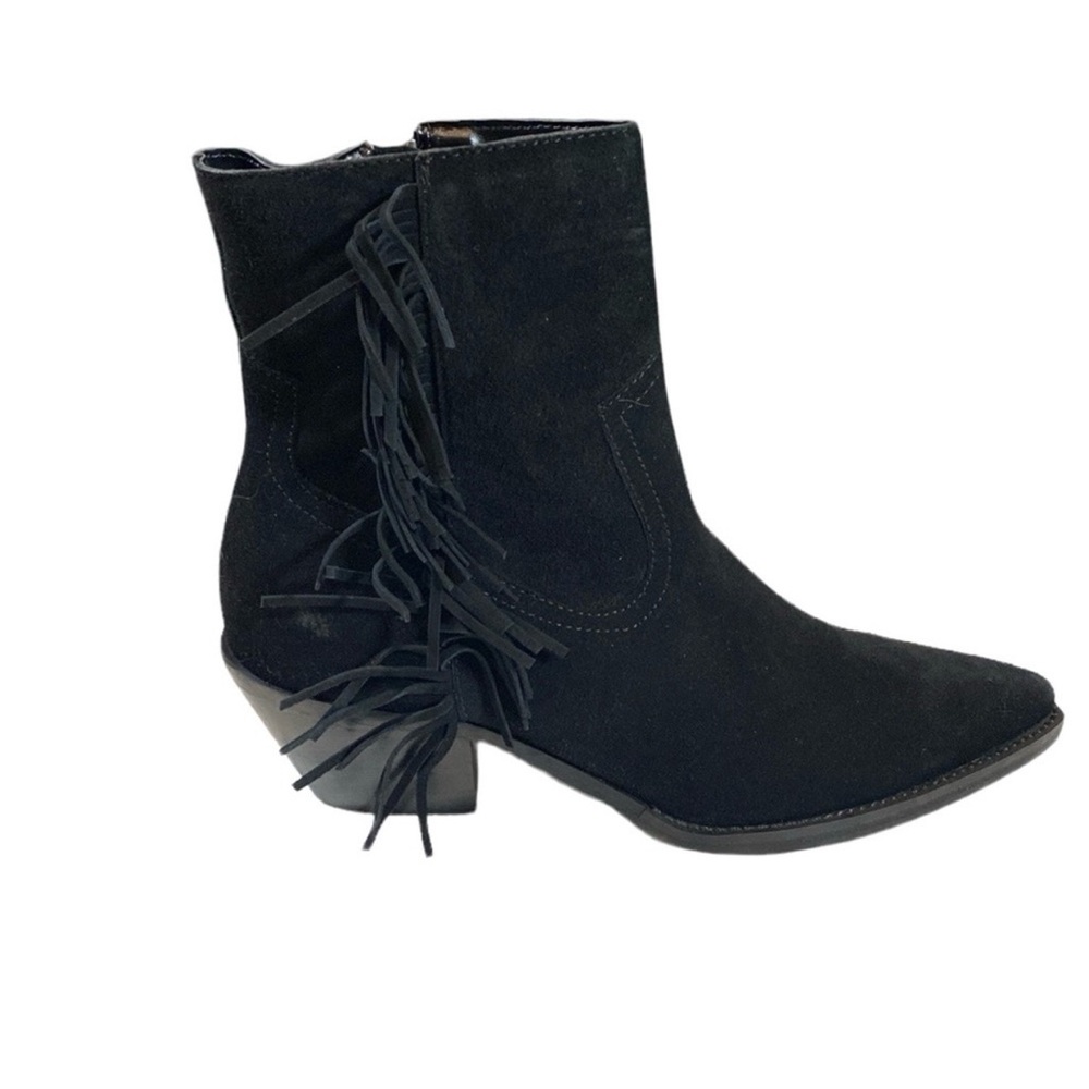 NWOB Coconuts by Matisse for Free People Black Suede Fringe Ankle Boots - Picture 6 of 12